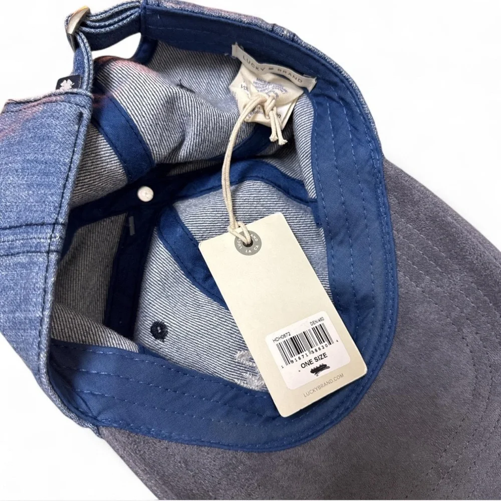 Unisex‎ Lucky Brand Denim Baseball Cap – “Lucky” Embroidery – NWT
